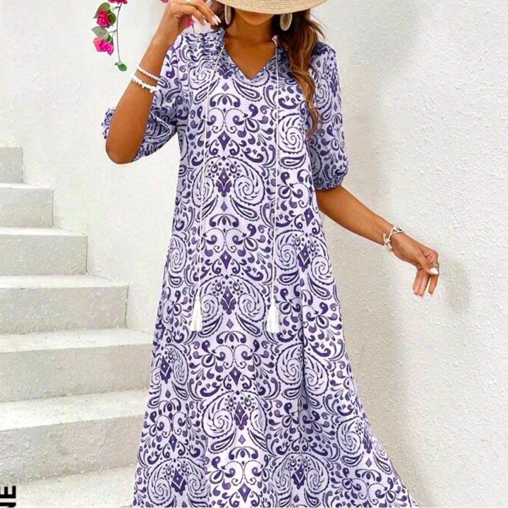 SHAIN Floral Print Midi Dress NWOT